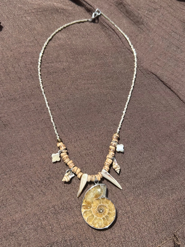 Driftwood Beach Ammonite Necklace