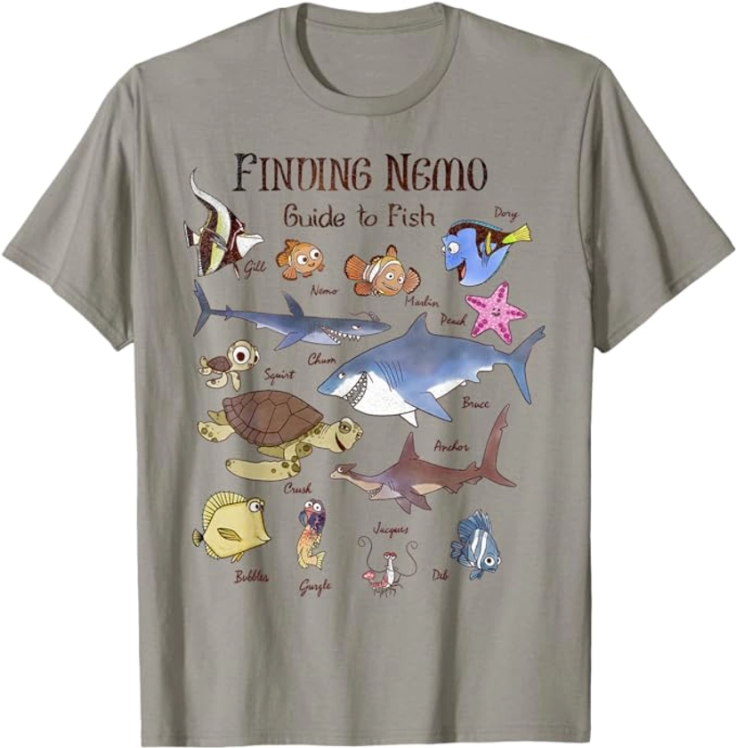 Disney Pixar Finding Nemo Guide To Fish Textbook Sketches T-Shirt