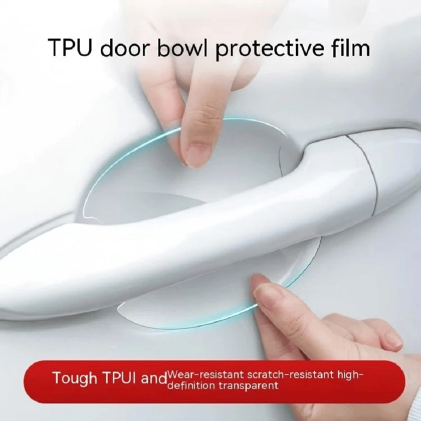 Película protectora universal transparente de TPU para decoración antiarañazos del tazón del asa de la puerta del coche