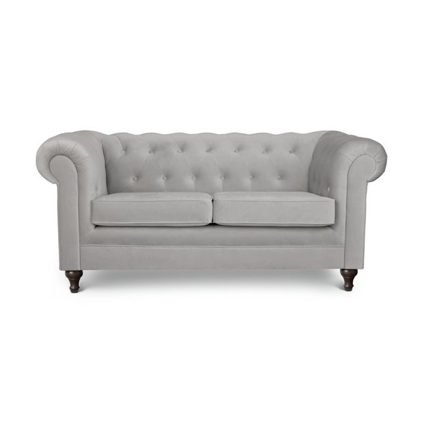 Buy Habitat Chesterfield 2 Seater Velvet Sofa - Light Grey | Sofas | Argos