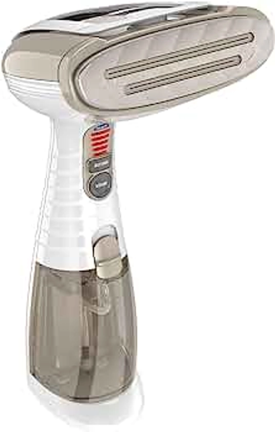 Conair Handheld Garment Steamer for Clothes, Turbo ExtremeSteam 1875W, Portable Handheld Design, Strong Penetrating Steam, White / Champagne