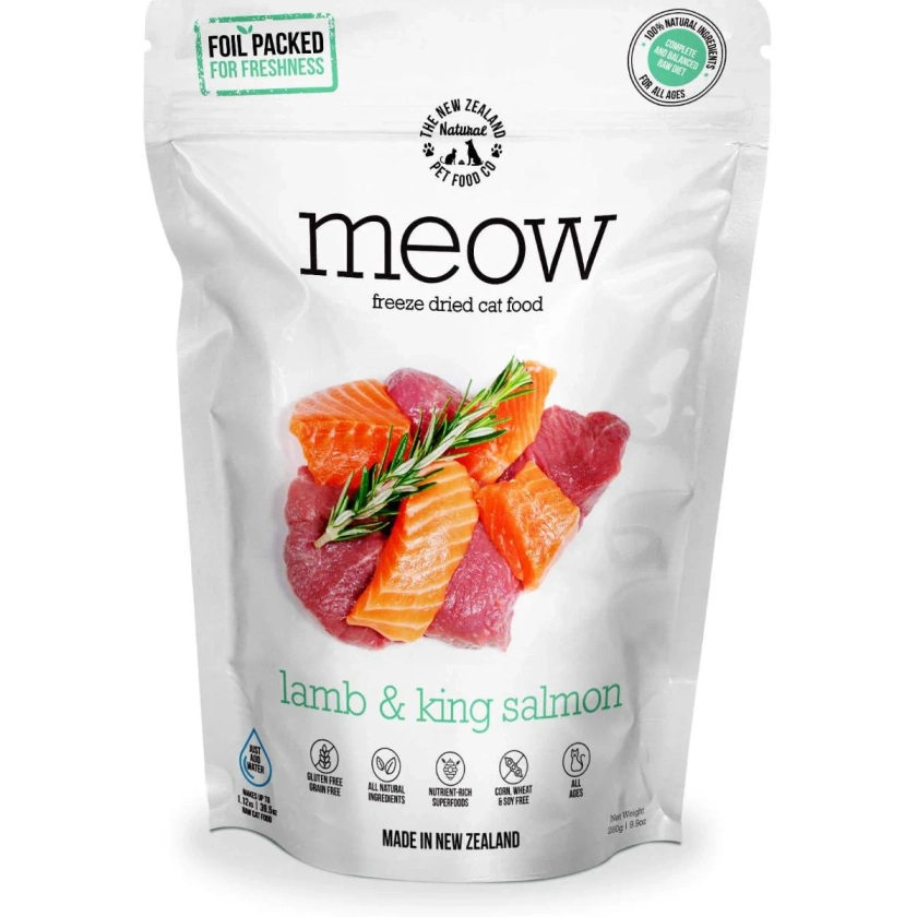 Meow Lamb & Salmon Freeze Dried Cat Food 50g