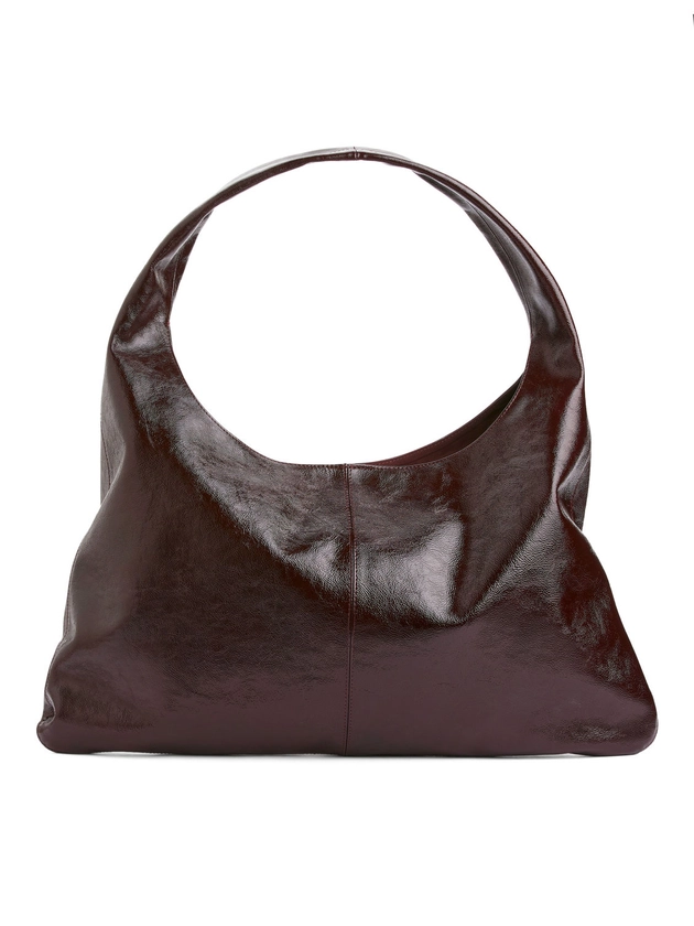 Shiny Leather Bag - Burgundy - ARKET NL