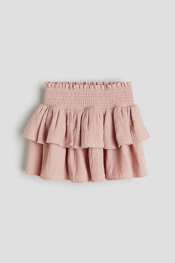 Flounced muslin skirt - Light dusty pink - Kids | H&M GB