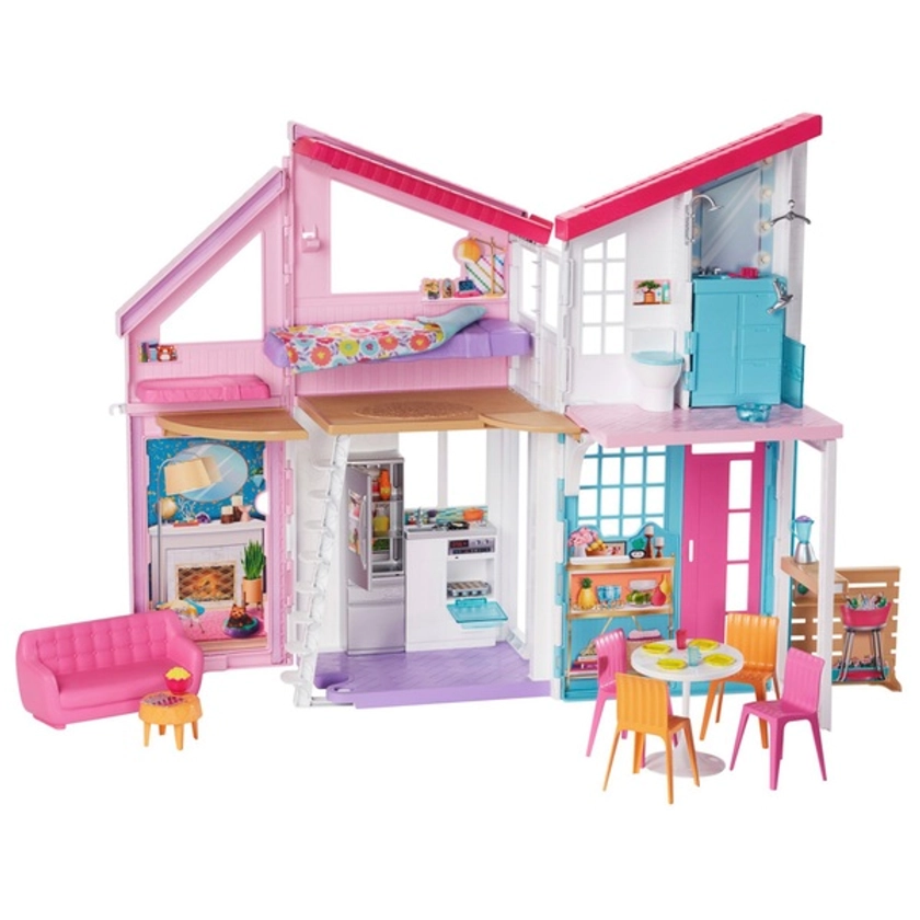 Barbie Malibu House with 6 Rooms and 25 Accessories | Smyths Toys UK