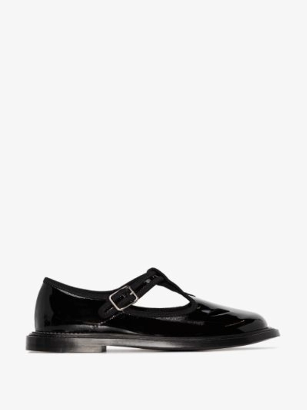 Burberry black patent leather T-bar shoes | Browns