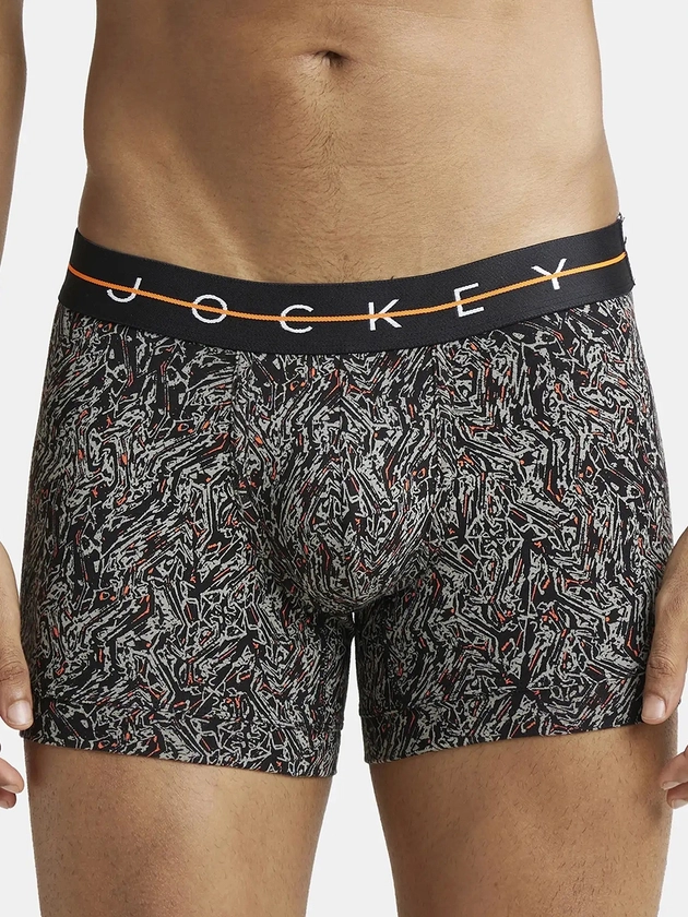 Jockey Men Printed Ultrasoft Trunk NY02-0101-BLWHO