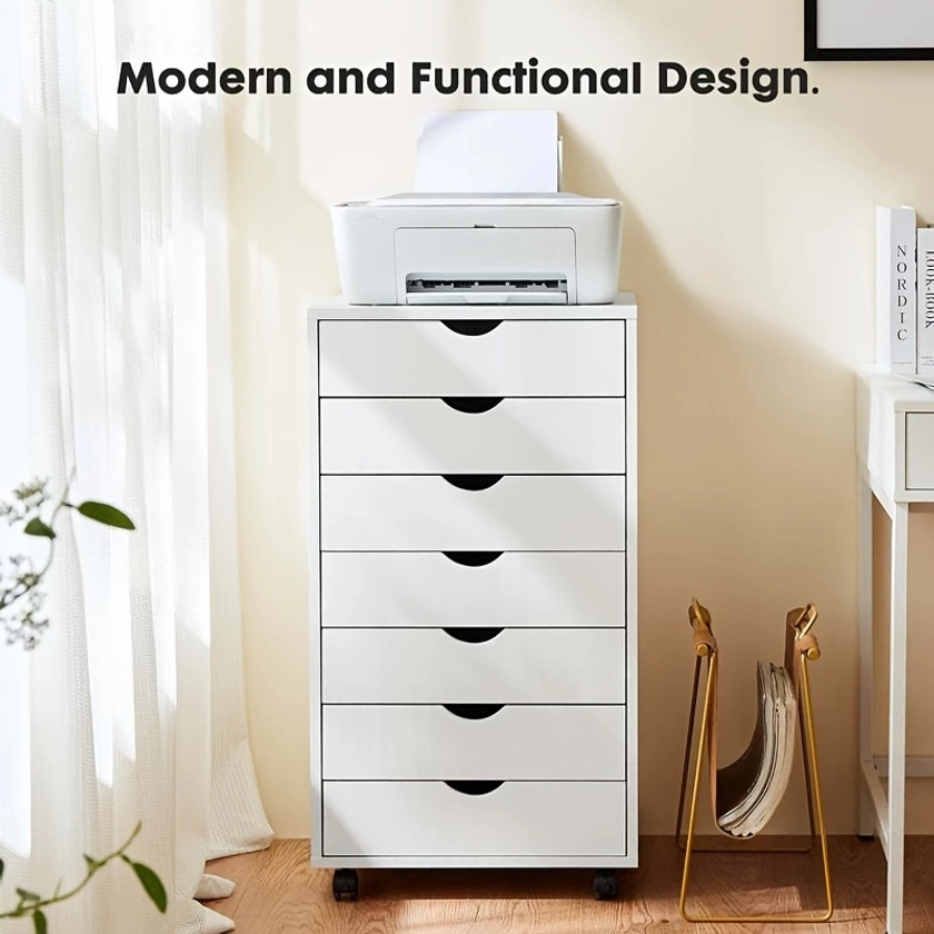 7 Drawer Chest - Dressers Storage Cabinets Wooden Dresser Mobile Cabinet With Wheels Bedroom Organizer Drawers For Office