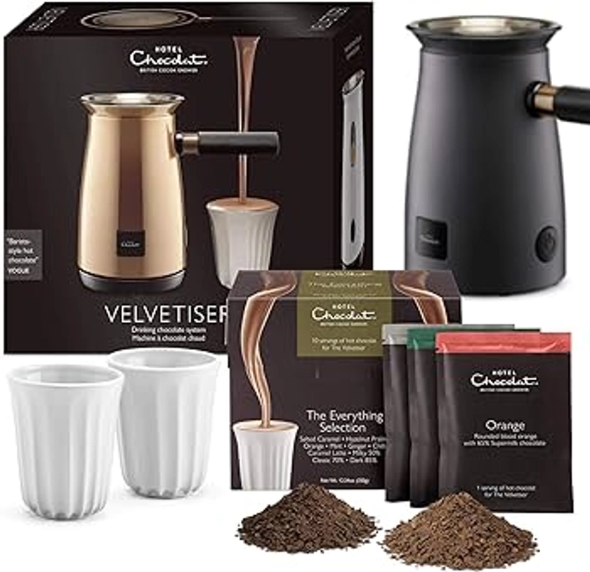 Hotel Chocolat Velvetiser Hot Chocolate Machine Complete Starter Kit, Grey