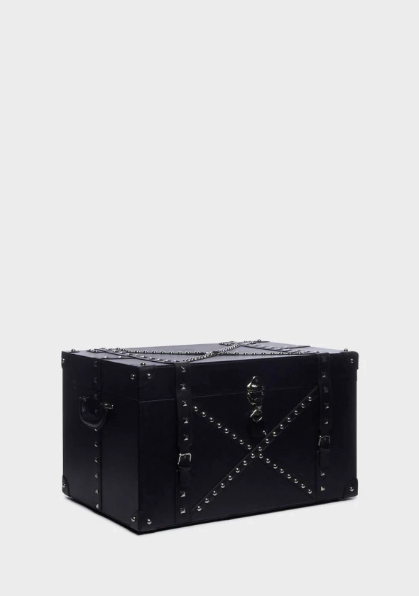 Dolls Home Vegan Leather Stud Trunk Case - Black