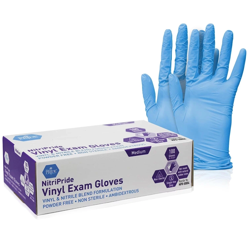 Nitrile Vinyl Exam Gloves Medium 100pc