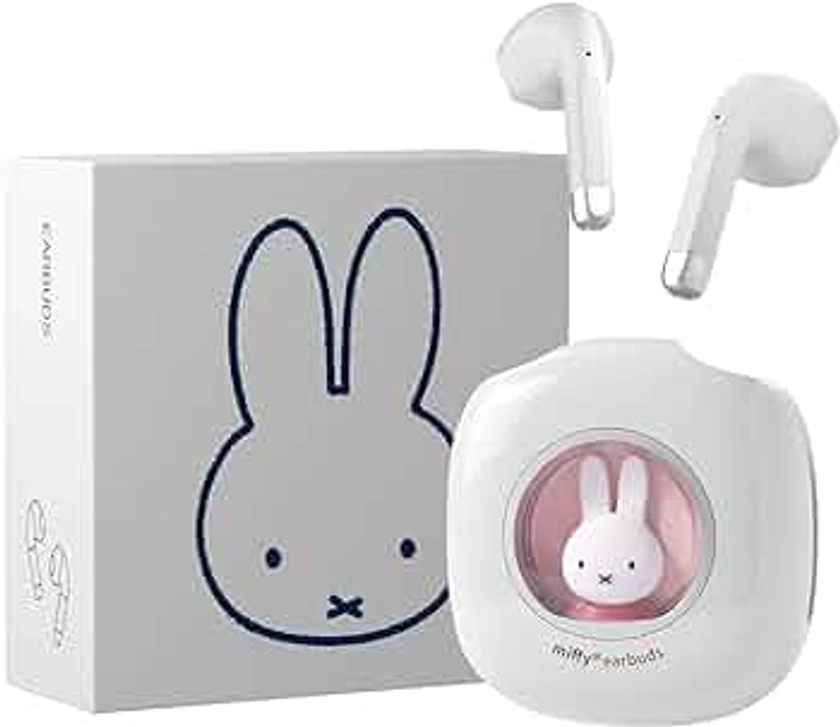 Miffy Bluetooth Wireless Earbuds Headset (Pink)，IPX5 Waterproof Ear Buds Headphones