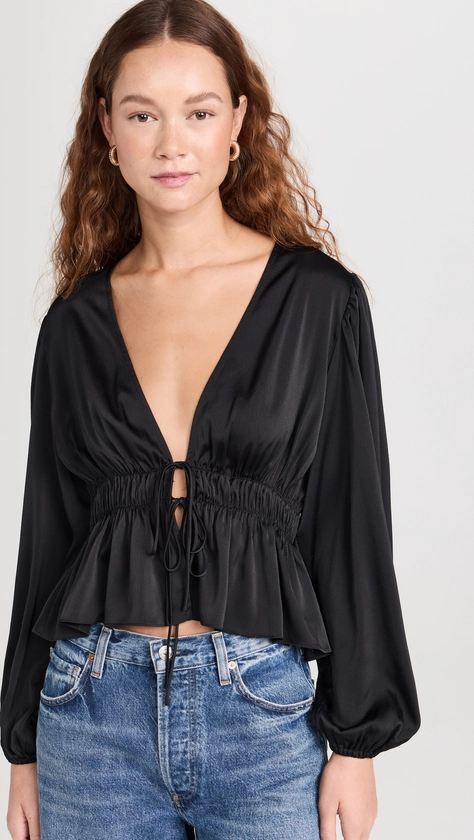 WAYF Tie Waist Long Sleeve Top | Shopbop