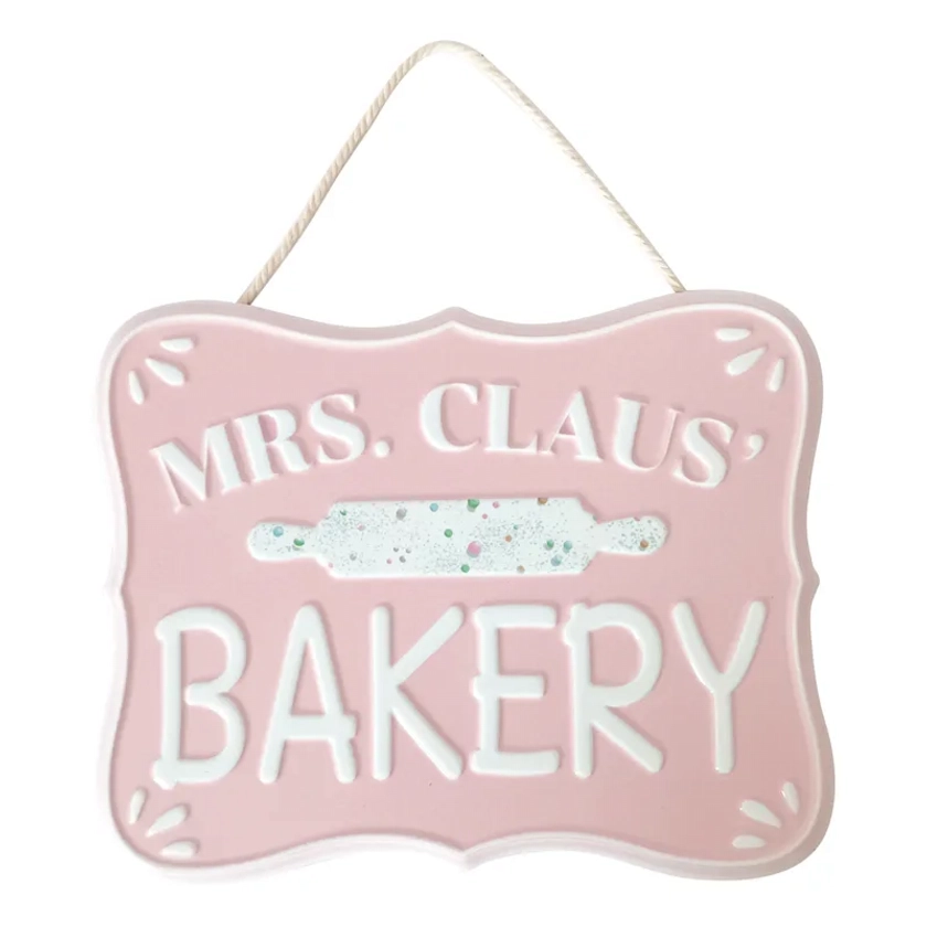 Mrs. Claus' Bakery Metal Wall Decor 10x8in | Christmas Decoration | At Home