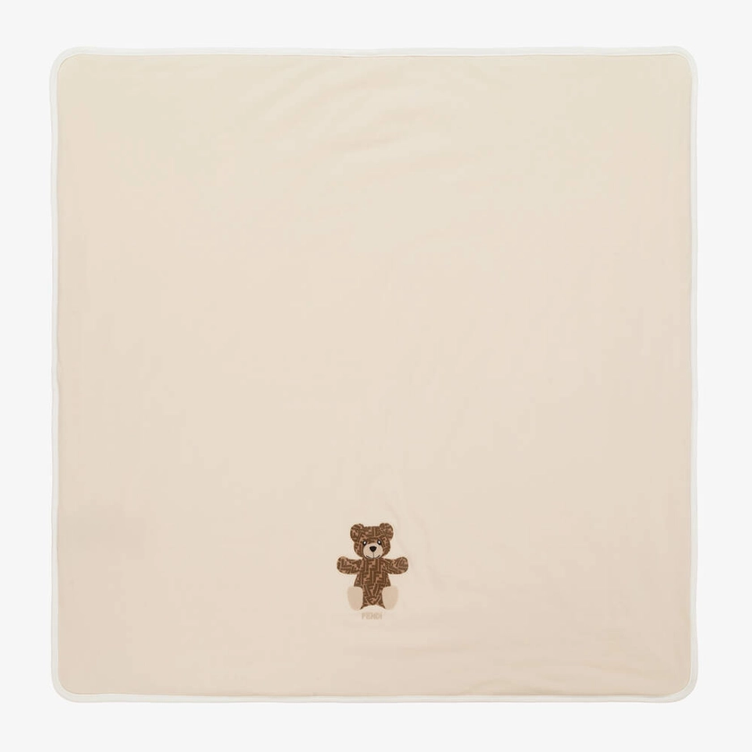 Fendi Beige FF Teddy Bear Padded Blanket (80cm)