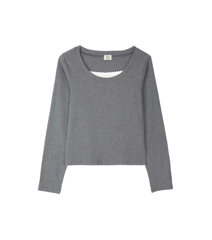 Mareny Lace Layered T-Shirt (Gray)