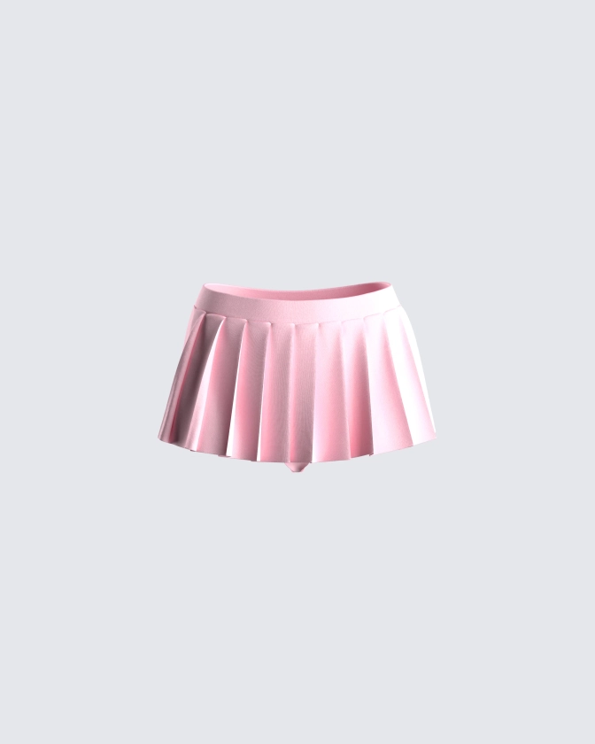 Uma Pink Micro Mini Pleated Skort