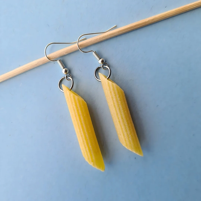 Penne Pasta Earrings, Italian Food Handmade Jewelry With Personalized Message, Quirky Cute and Fun Gift for Her - Etsy