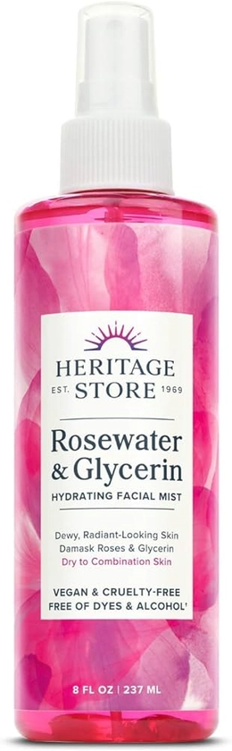 Heritage Store Rosewater & Glycerin, 8 Ounce