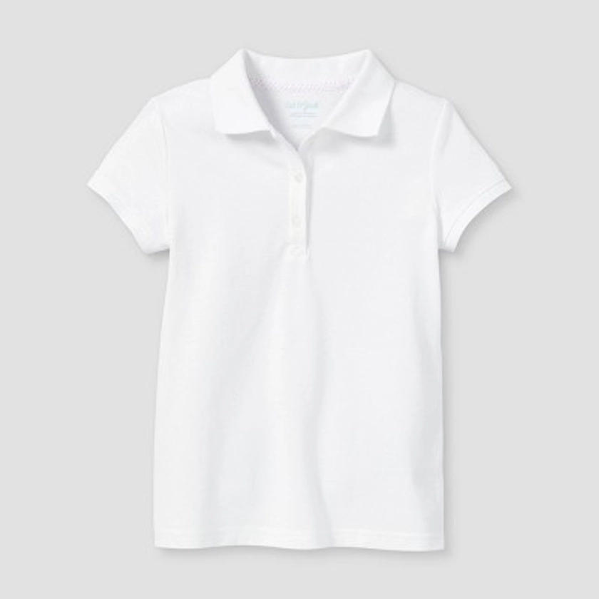 Girls' Short Sleeve Pique Uniform Polo Shirt - Cat & Jack™ White S