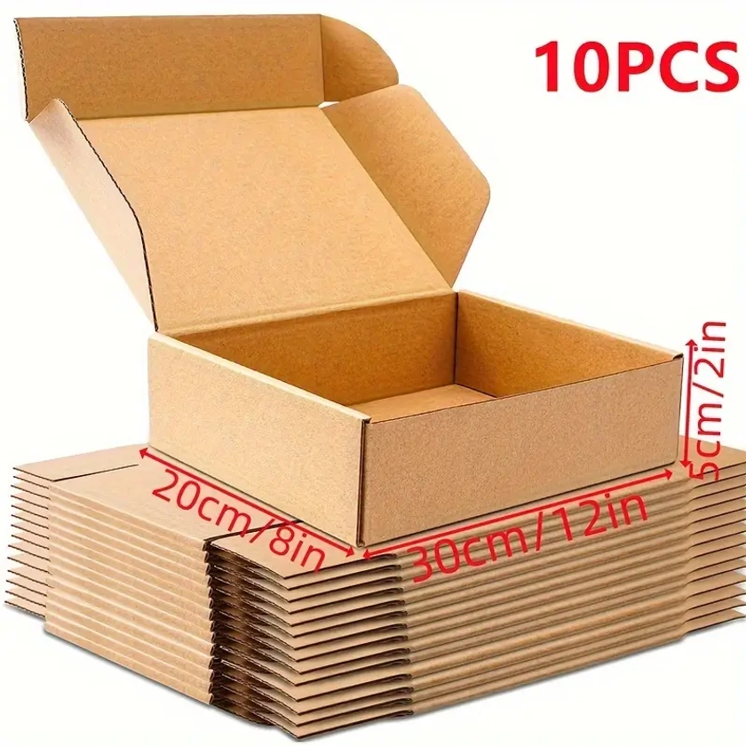 20pcs Big Shipping Boxes, 24.64x19.56x6.86cm Moving Boxes Small Recyclable Burst Resistant High Strength Corrugated Cardboard Boxes For Small Business Packaging Mailing Literature