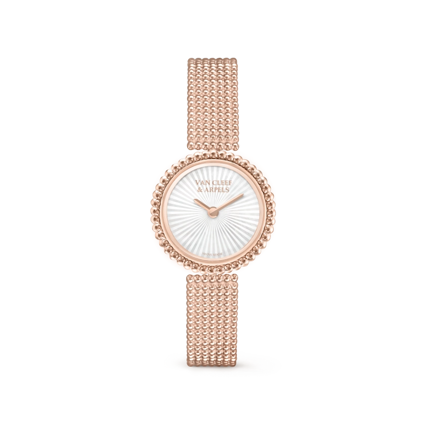 Perlée watch, 23 mm 18K rose gold, Mother-of-pearl - Van Cleef & Arpels