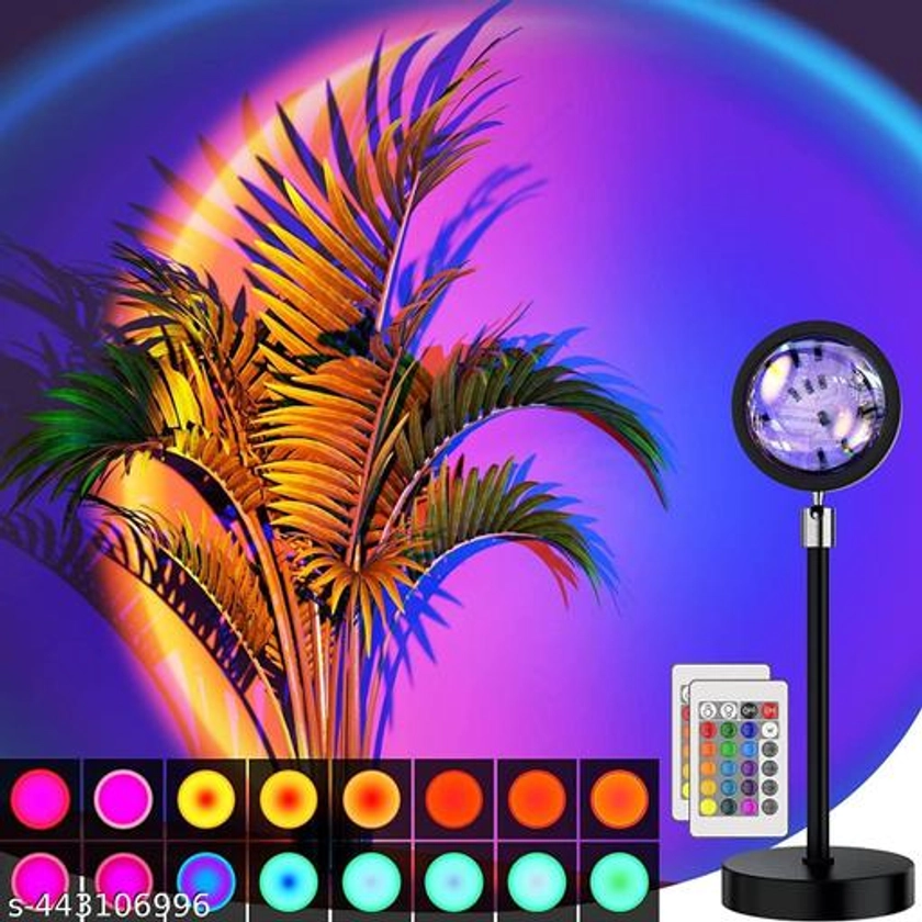 Plastic Lamp Projection Led Lights With Remote, 16 Colors Night Light 360° Color Changing Sunset / Sun Light / Sunset Red / Rainbow , Night Light For Photography / Room / Bedroom / Car / Pictures