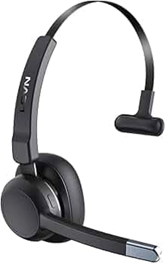 LEVN Trucker Headset, Trucker Bluetooth Headset with Noise Cancelling Microphone & Mute Button, Bluetooth Headset 5.2 Multipoint for Work from Home/Cell Phone/Computer/Zoom/Teams/Truck Driver