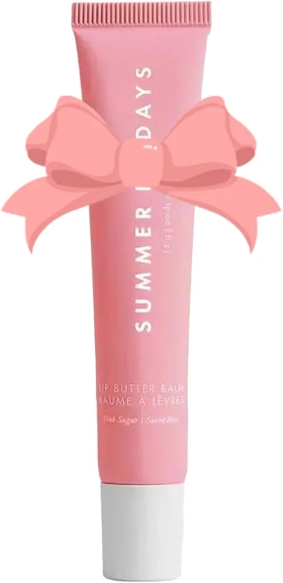 Summer Lip Butter Balm Fridays - Conditioning Lip Mask and Lip Balm - Summer Lip Balm Pink Sugar Friday - Soothing Lip Care - Shine and Hydration for Instant Moisture, Sheer-Tinted (Pink)