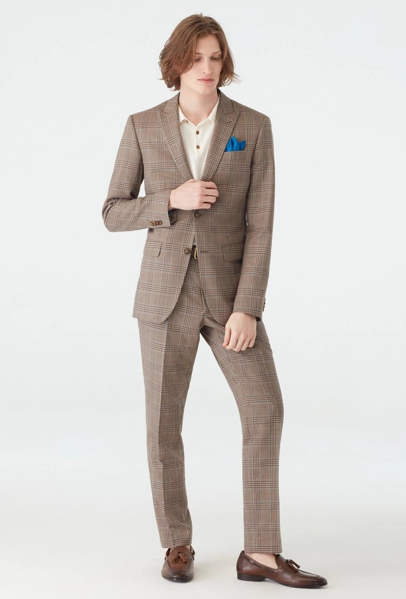 Kelby Plaid Brown Suit