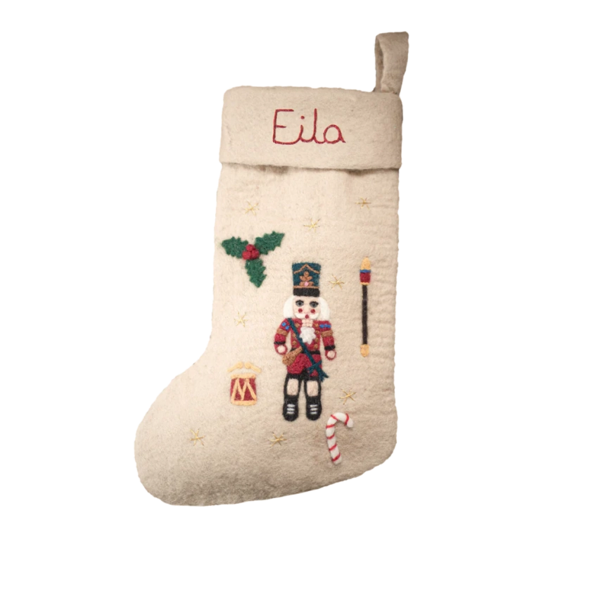 Personalized Nutcracker Stocking - Cream