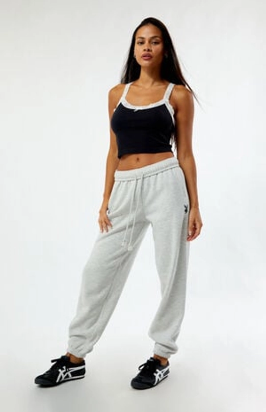 Playboy By PacSun Heather Grey Classic Boyfriend Sweatpants | PacSun