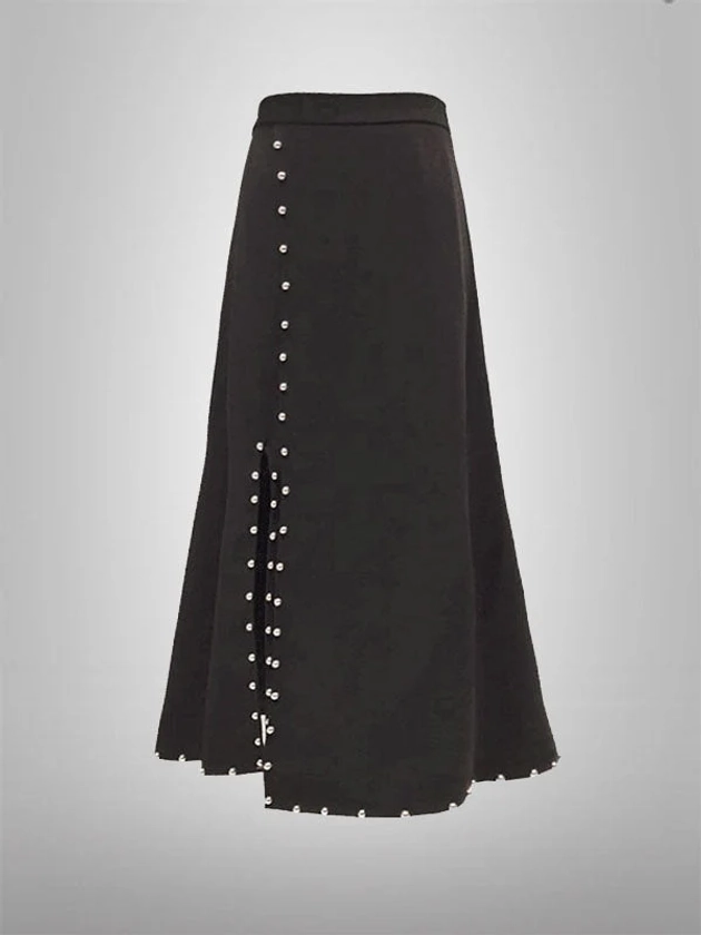 Rivet Split Design Long Skirt Gothic skirt