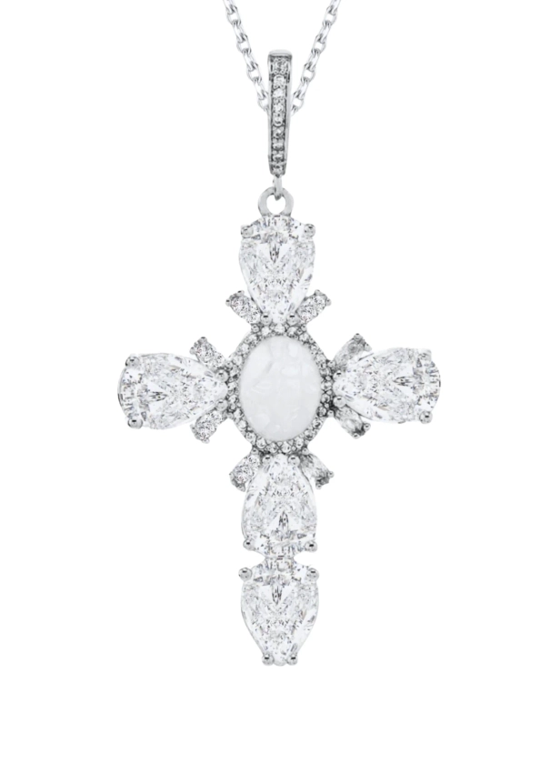 Diamond Cross Necklace - Edelstahl gold/silber