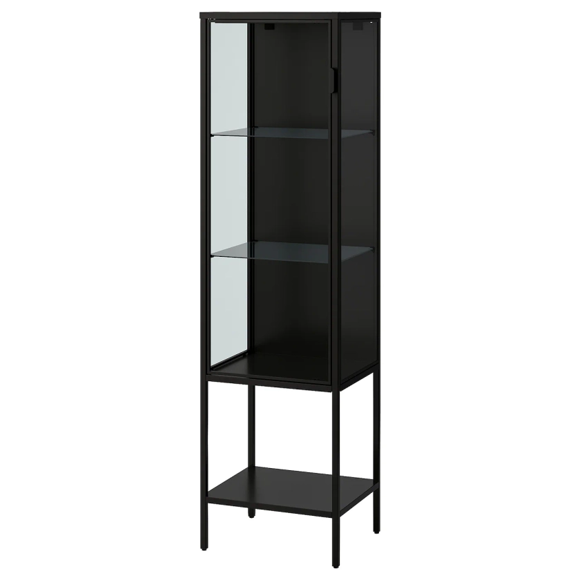 RUDSTA glass-door cabinet, anthracite, 161/2x145/8x61" - IKEA
