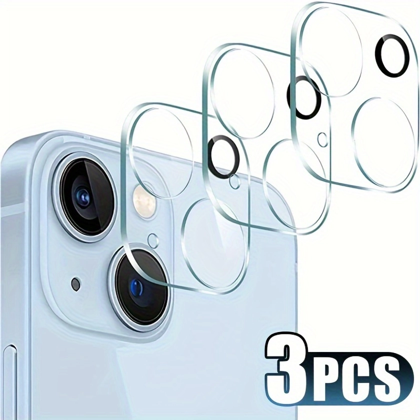 3 Pcs Mobile Camera Lens Protector Glass Screen Protector Suitable For IPhone 15 14 13 12 11 Pro Max 14 15 Plus Protective Glass Film