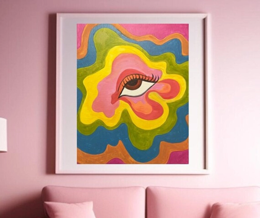 Colorful and Funky Painting Digital Print Download
