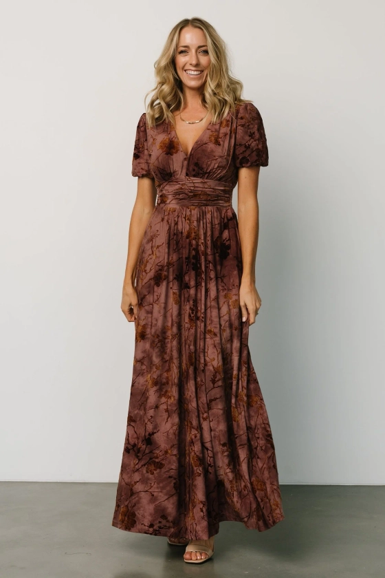 Leslie Velvet Maxi Dress | Dusty Clove