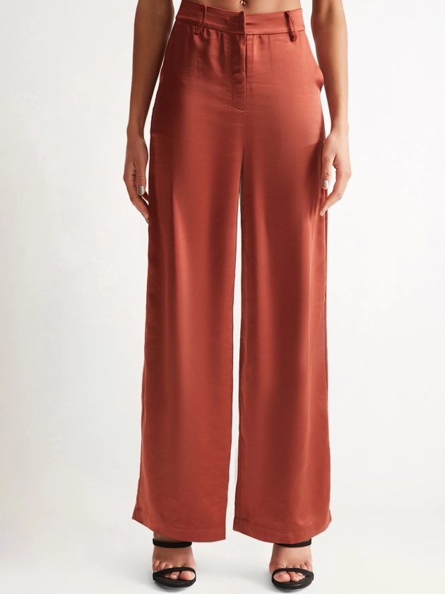Rust Satin Trouser - Cover Story