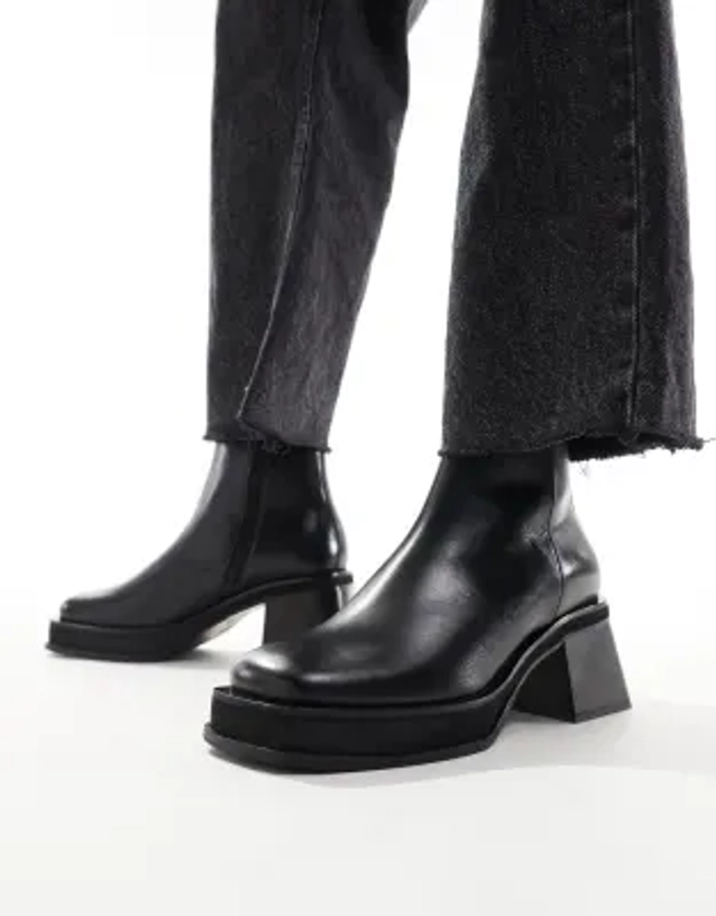 Walk London - Bottines zippées en cuir - Noir | ASOS