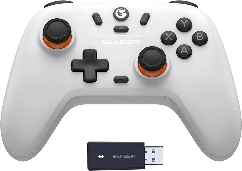 Manette sans Fil GameSir Nova Lite, connectivité tri-Mode, Manette de Jeu PC pour Windows PC/Switch/Stem/iOS/Android, avec déclencheur à Effet Hall, DualVibration, Turbo, Motion (Blanc)