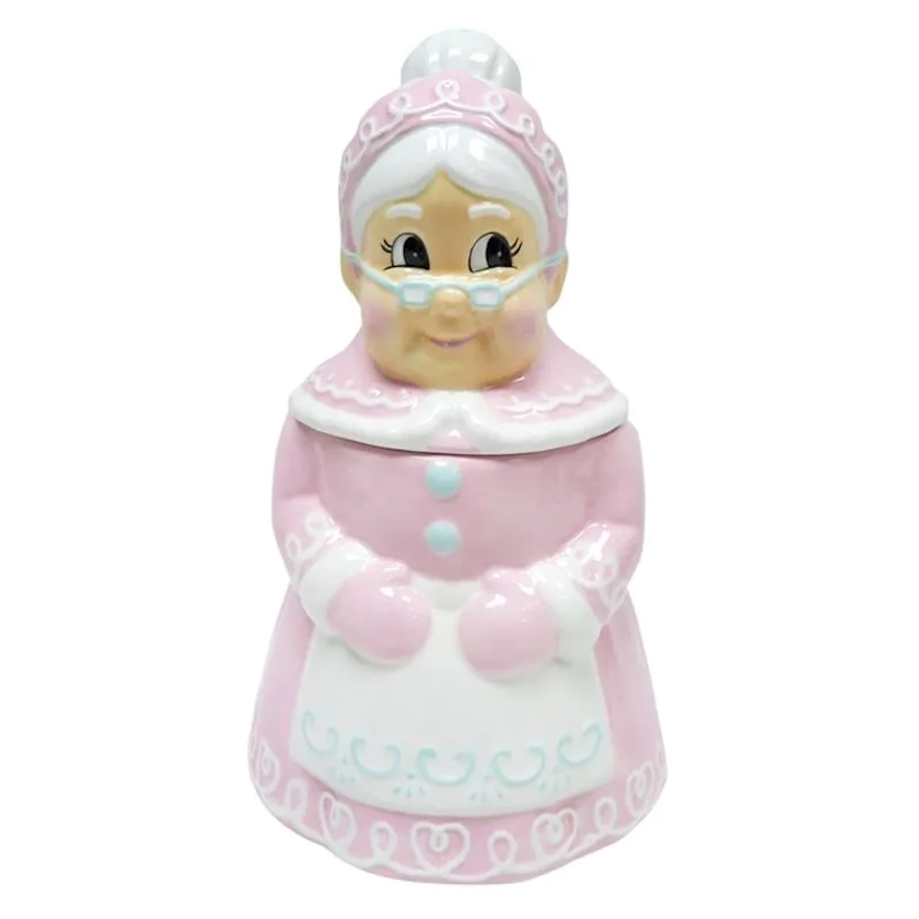 Mrs. Claus' Bakery Pink Mrs. Claus Cookie Jar