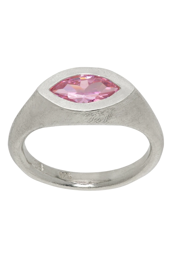 Silver & Pink UFO Ring