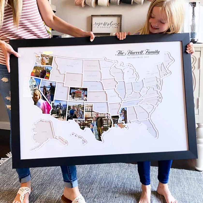 Personalized USA Photo Map 50 States Travel Map Gift - Etsy