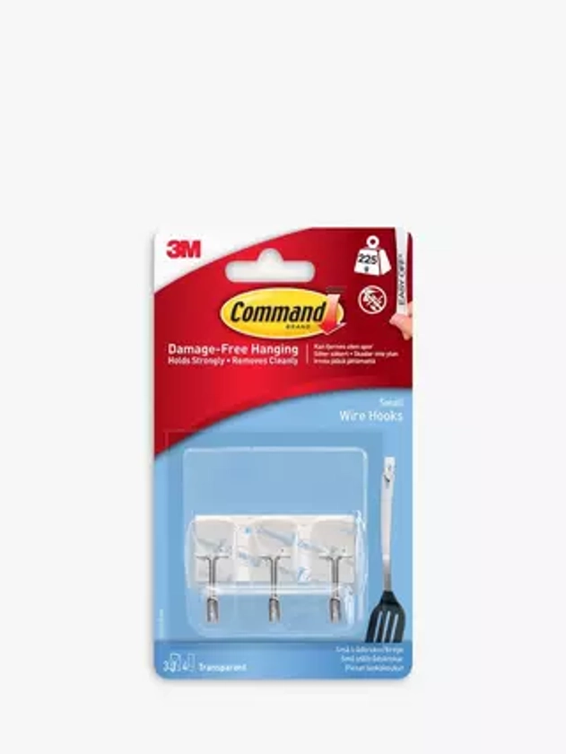 Command Damage-Free Removable Small Clear Wire Hooks, Pack of 3