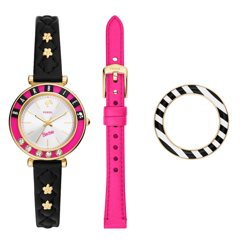 Fossil Barbie Limited Edition Watch Topring & Interchangeable Strap Box Set|H.Samuel