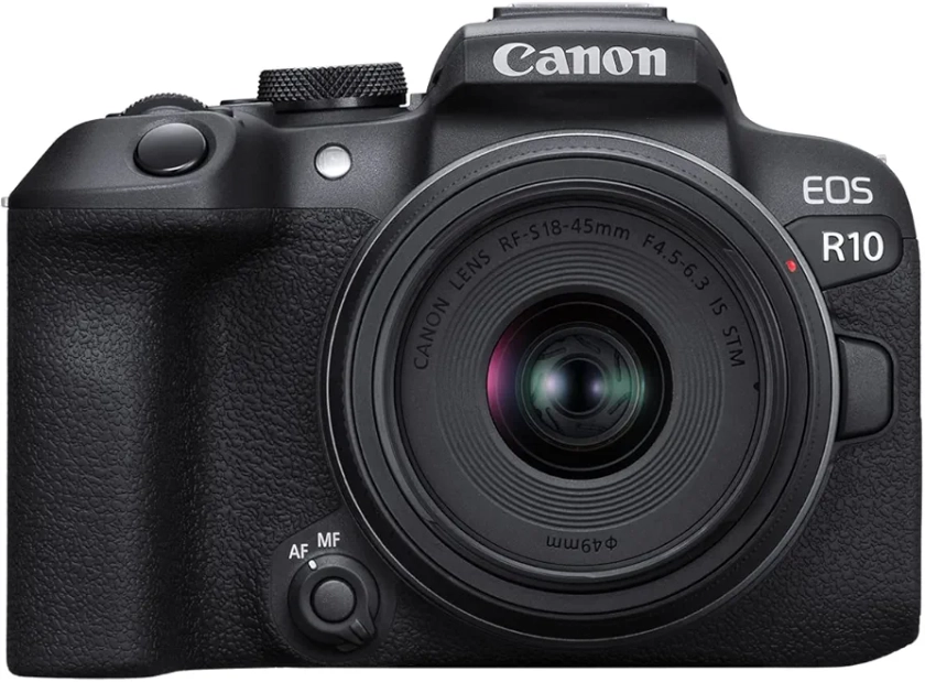 Canon EOS R10 Mirrorless Camera RF-S18-45mm F4.5-6.3 is STM Lens Kit, Hybrid Camera, 24.2 Megapixel CMOS (APS-C) Sensor, 4K Video, Vlogging Camera for Content Creators, Black