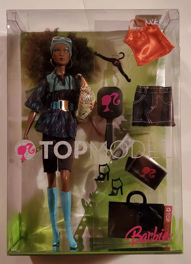 Top Model Nikki NRFB M6777 2007 African American Barbie Model Muse