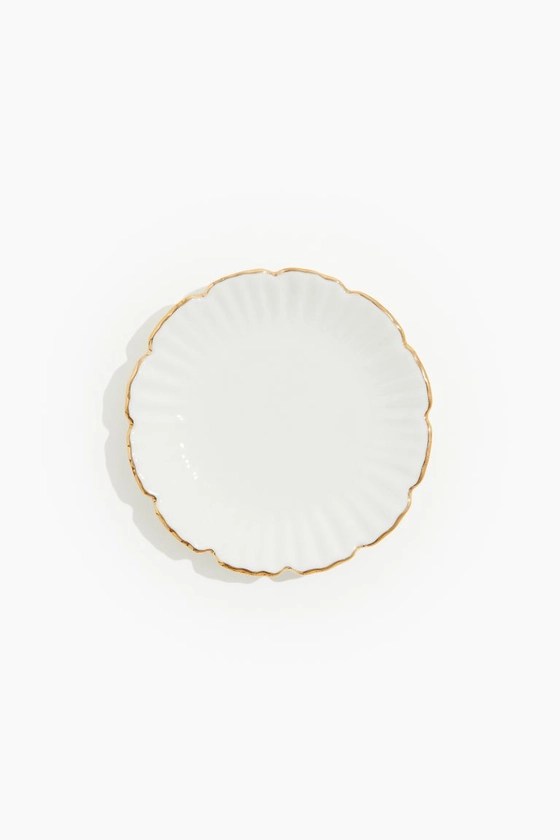 Mini assiette en porcelaine - Blanc/doré - Home All | H&M FR
