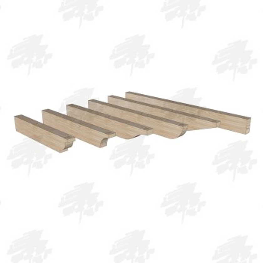 British Larch/Douglas Fir Softwood Pergola Rafter Rails - 100mm x 50mm